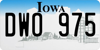 IA license plate DWO975