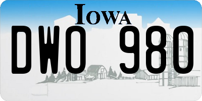 IA license plate DWO980