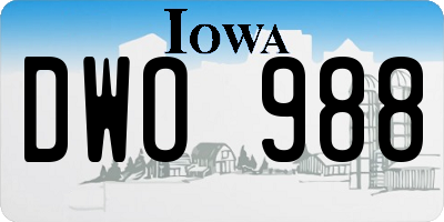 IA license plate DWO988