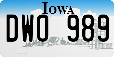 IA license plate DWO989