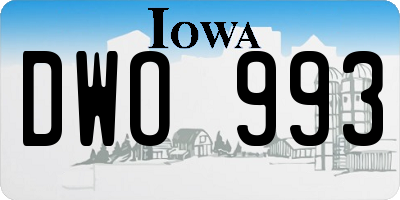 IA license plate DWO993