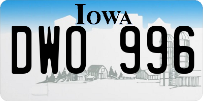 IA license plate DWO996