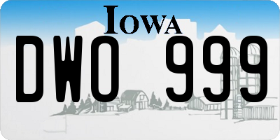 IA license plate DWO999