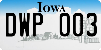 IA license plate DWP003