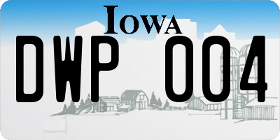 IA license plate DWP004
