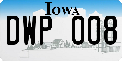IA license plate DWP008