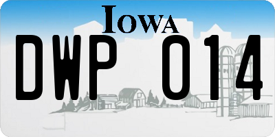 IA license plate DWP014