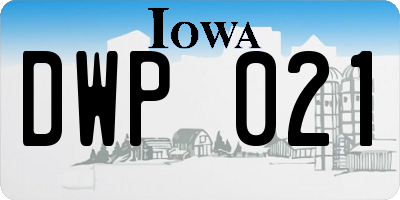 IA license plate DWP021
