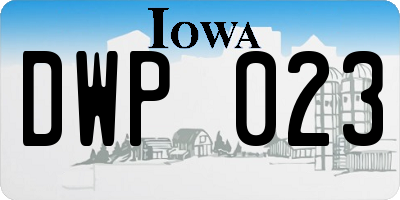 IA license plate DWP023