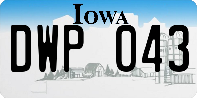 IA license plate DWP043