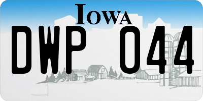 IA license plate DWP044