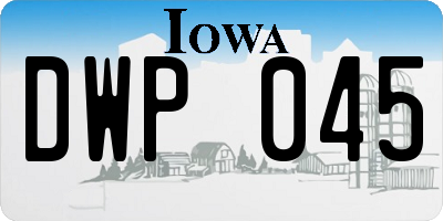 IA license plate DWP045
