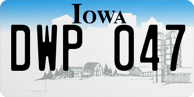 IA license plate DWP047