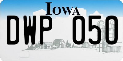 IA license plate DWP050