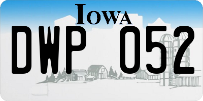 IA license plate DWP052