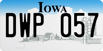 IA license plate DWP057