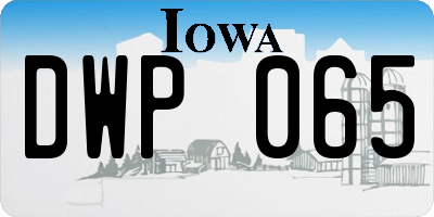 IA license plate DWP065