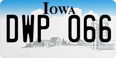 IA license plate DWP066