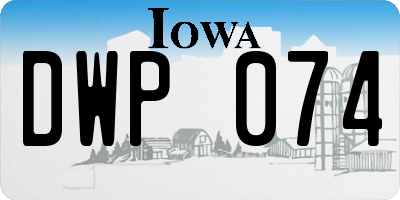 IA license plate DWP074