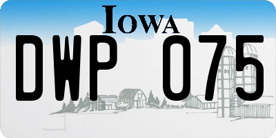 IA license plate DWP075