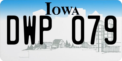 IA license plate DWP079