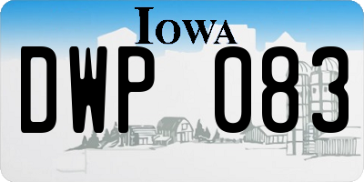 IA license plate DWP083