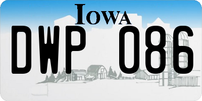 IA license plate DWP086