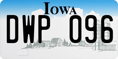 IA license plate DWP096
