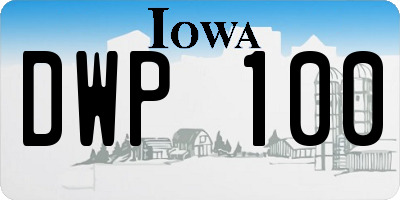 IA license plate DWP100