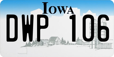 IA license plate DWP106