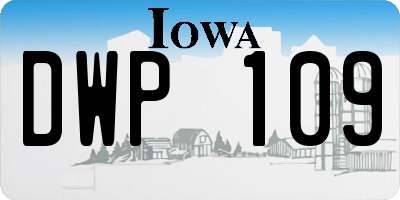 IA license plate DWP109