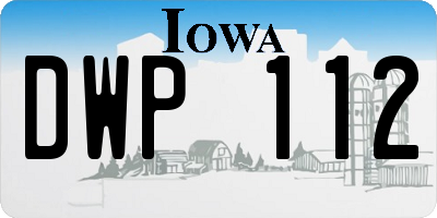 IA license plate DWP112