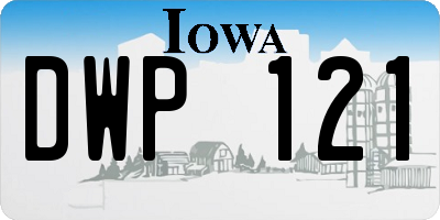 IA license plate DWP121