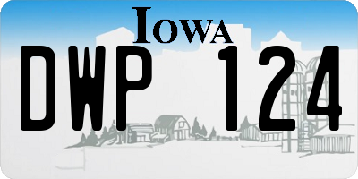 IA license plate DWP124