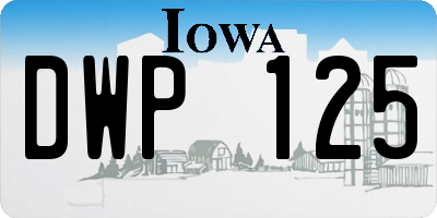IA license plate DWP125