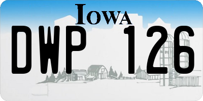 IA license plate DWP126