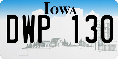 IA license plate DWP130