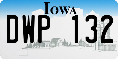 IA license plate DWP132
