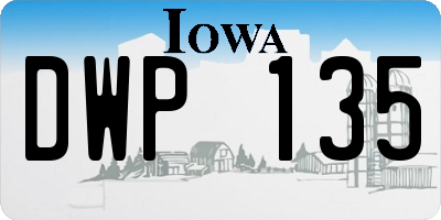 IA license plate DWP135
