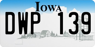 IA license plate DWP139