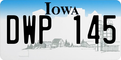 IA license plate DWP145