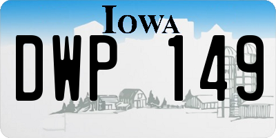 IA license plate DWP149