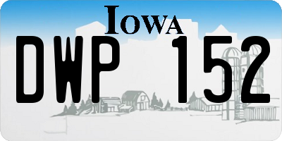 IA license plate DWP152