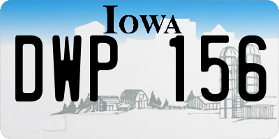 IA license plate DWP156