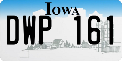 IA license plate DWP161