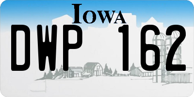 IA license plate DWP162