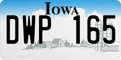 IA license plate DWP165