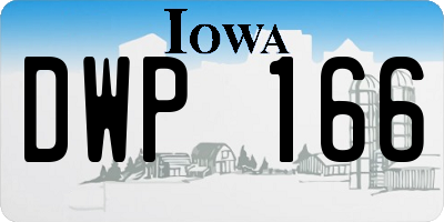 IA license plate DWP166