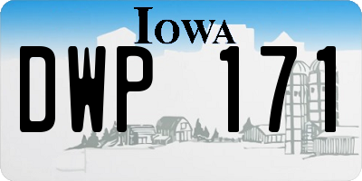 IA license plate DWP171