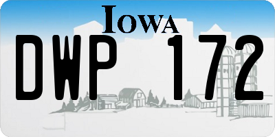 IA license plate DWP172